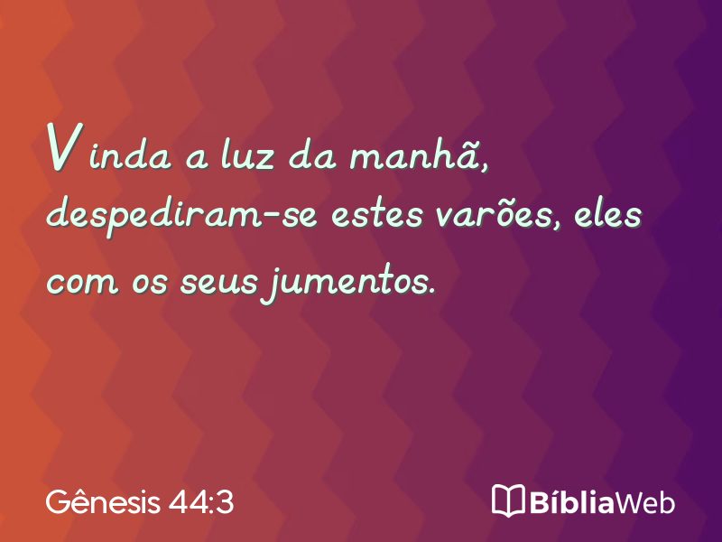 Gênesis 44:3 em imagem para compartilhar