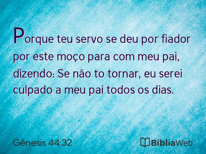 Gênesis 44:32 em imagem para compartilhar