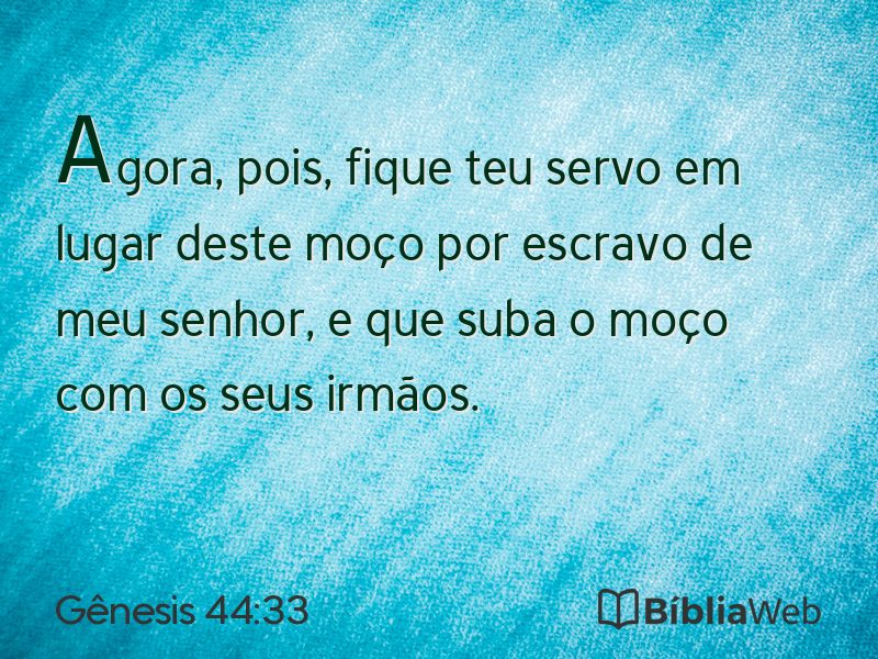 Gênesis 44:33 em imagem para compartilhar