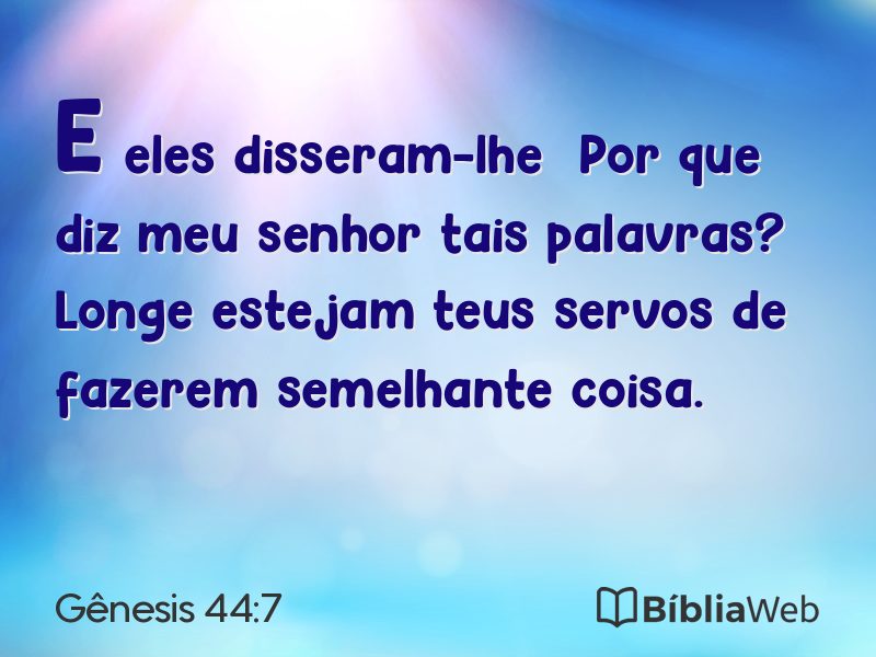 Gênesis 44:7 em imagem para compartilhar