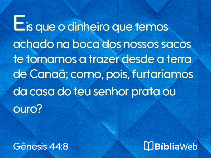 Gênesis 44:8 em imagem para compartilhar
