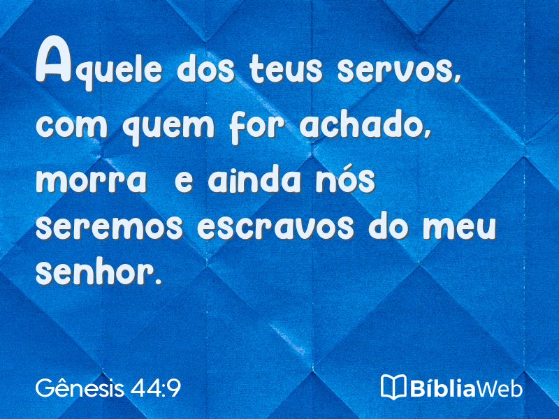 Gênesis 44:9 em imagem para compartilhar