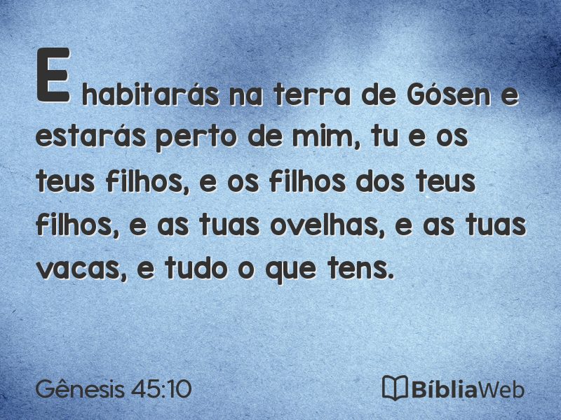 Gênesis 45:10 em imagem para compartilhar