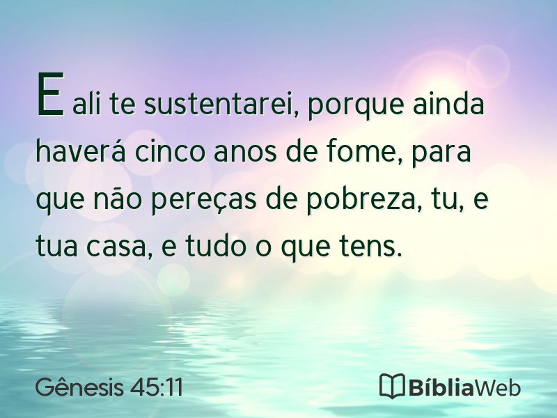 Gênesis 45:11 em imagem para compartilhar