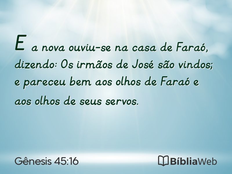 Gênesis 45:16 em imagem para compartilhar