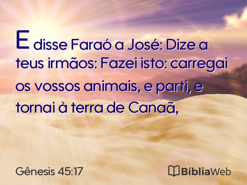 Gênesis 45:17 em imagem para compartilhar