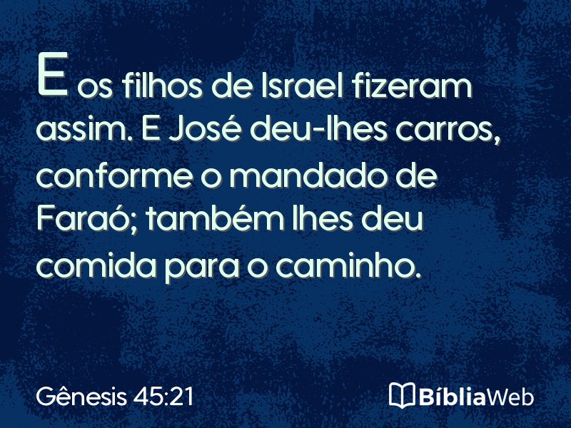 Gênesis 45:21 em imagem para compartilhar