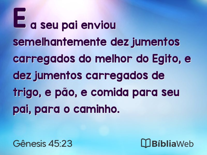 Gênesis 45:23 em imagem para compartilhar