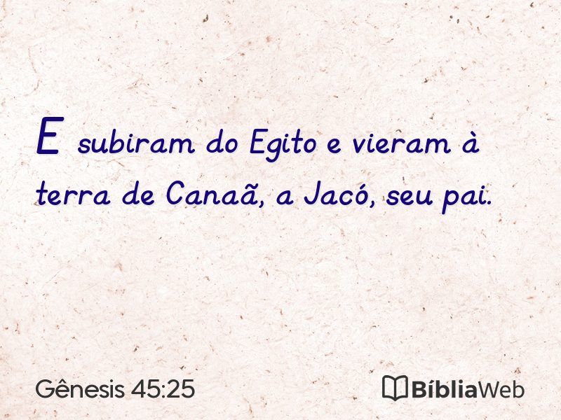 Gênesis 45:25 em imagem para compartilhar
