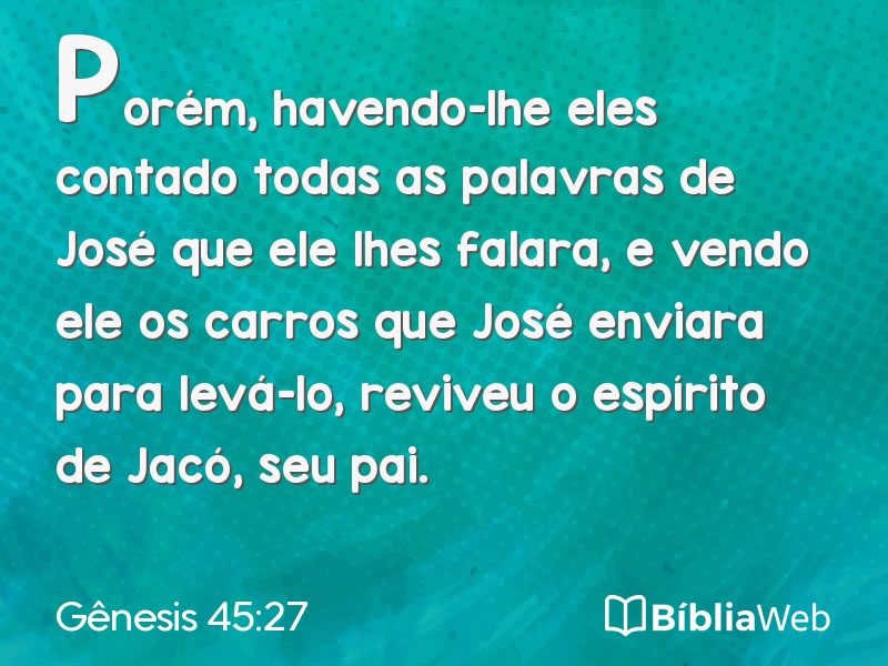Gênesis 45:27 em imagem para compartilhar