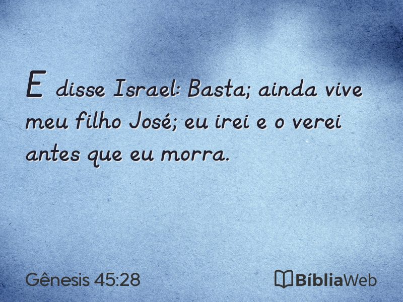 Gênesis 45:28 em imagem para compartilhar