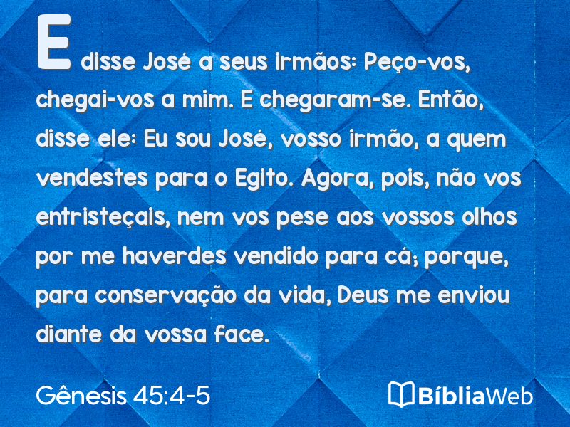 Gênesis 45:4-5 em imagem para compartilhar