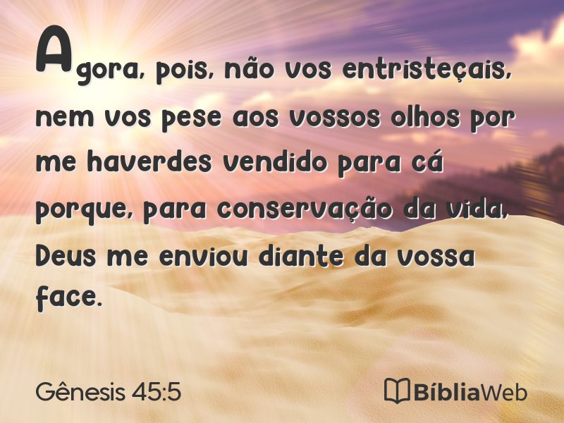 Gênesis 45:5 em imagem para compartilhar