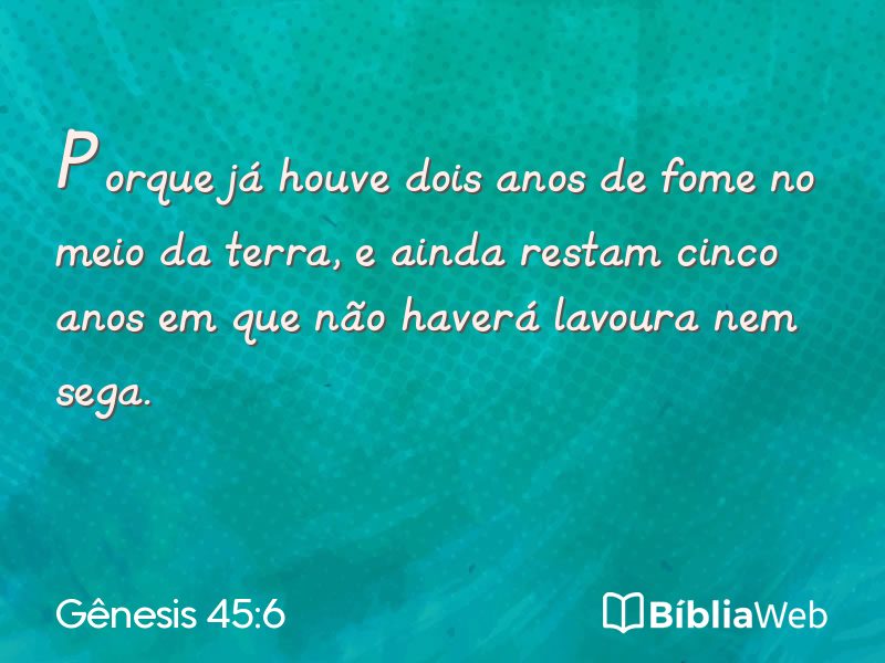 Gênesis 45:6 em imagem para compartilhar