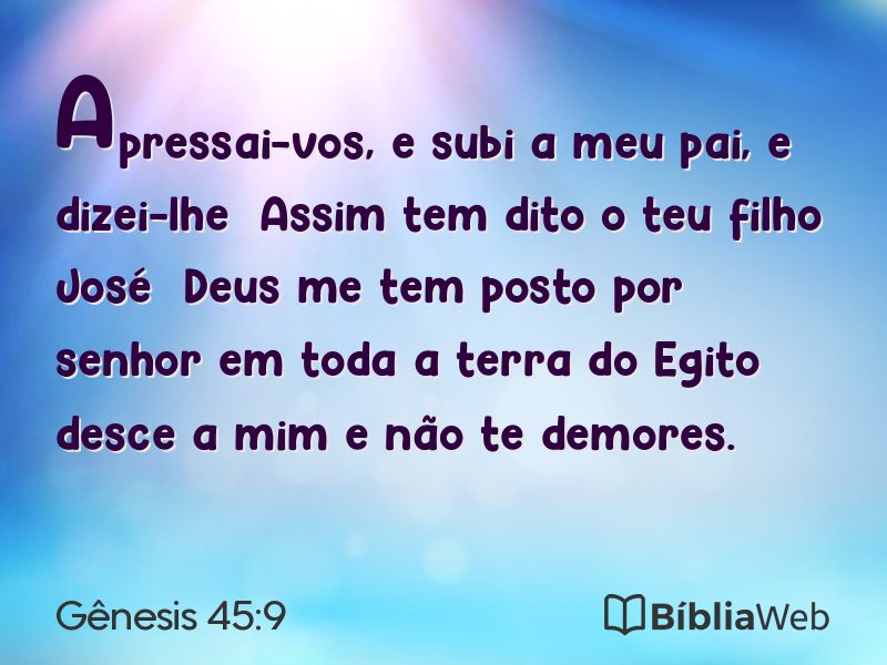 Gênesis 45:9 em imagem para compartilhar