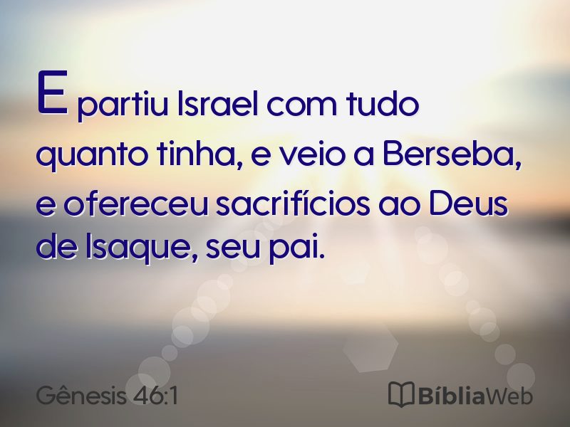 Gênesis 46:1 em imagem para compartilhar