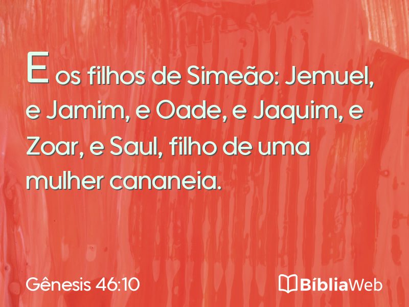 Gênesis 46:10 em imagem para compartilhar