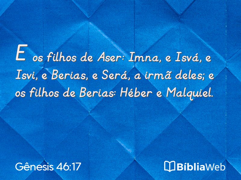 Gênesis 46:17 em imagem para compartilhar