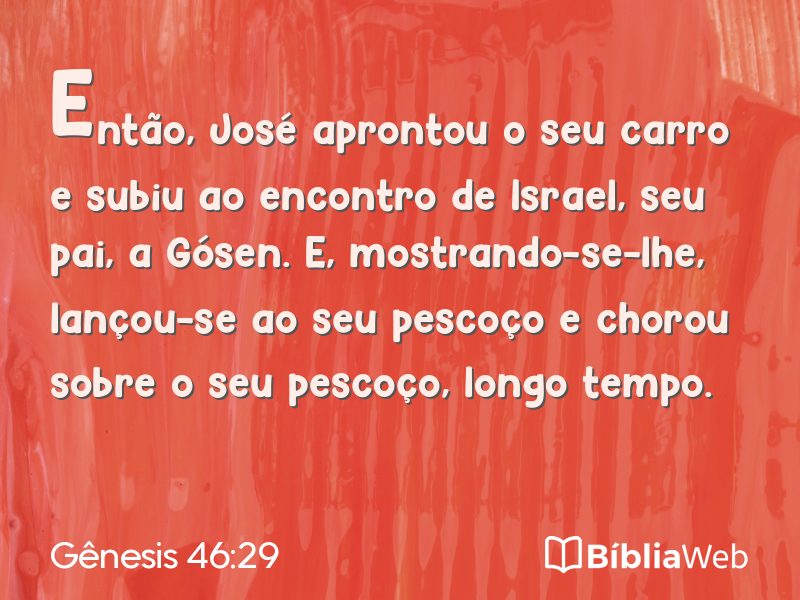 Gênesis 46:29 em imagem para compartilhar