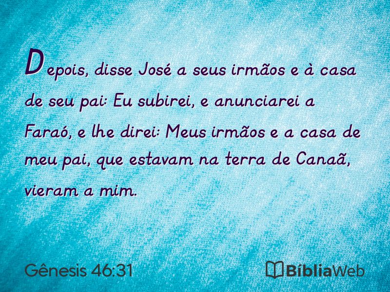 Gênesis 46:31 em imagem para compartilhar