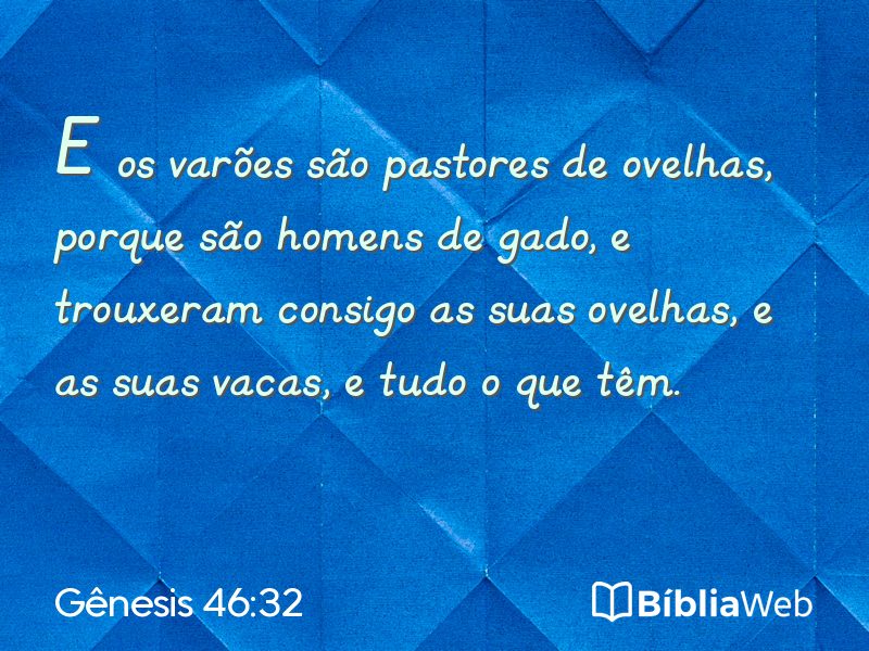 Gênesis 46:32 em imagem para compartilhar