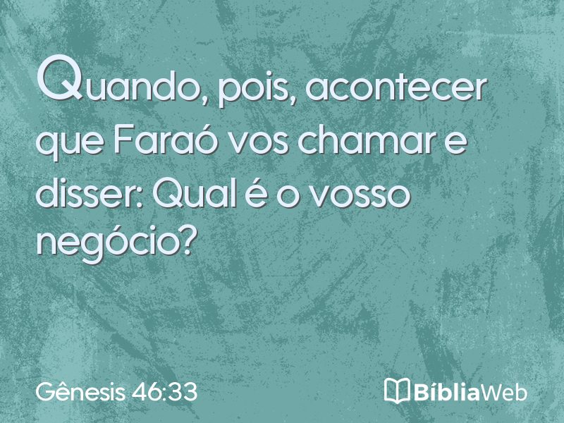 Gênesis 46:33 em imagem para compartilhar
