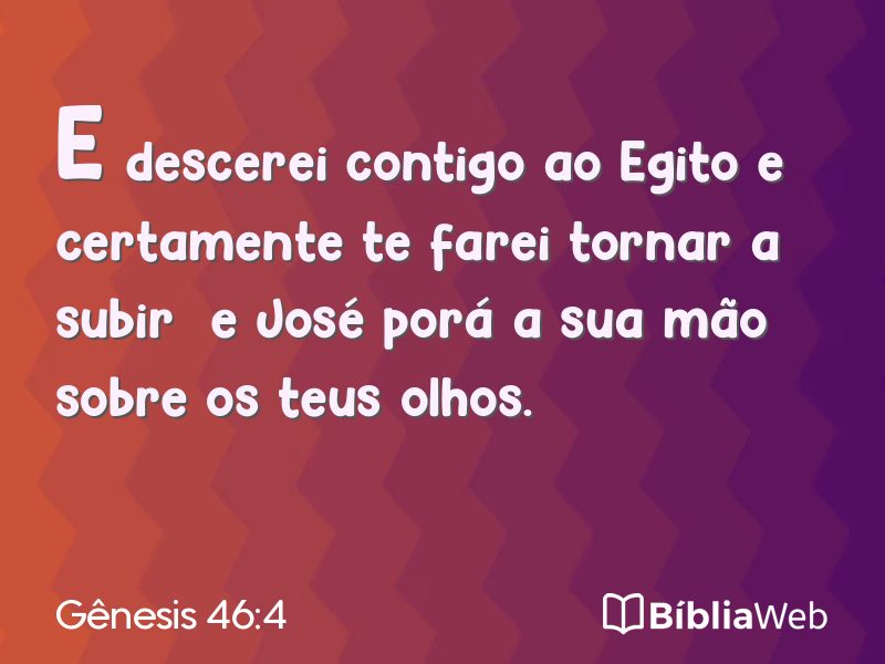 Gênesis 46:4 em imagem para compartilhar