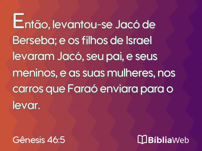 Gênesis 46:5 em imagem para compartilhar