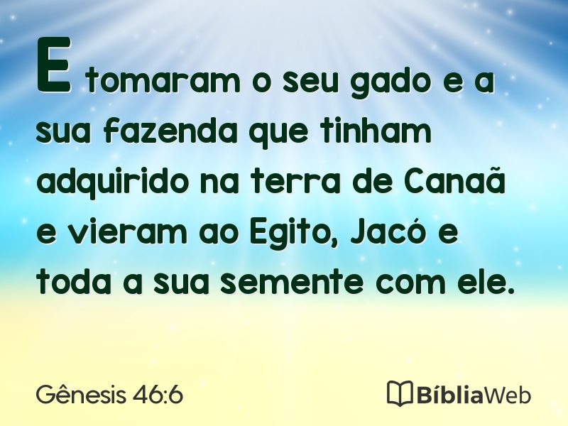 Gênesis 46:6 em imagem para compartilhar