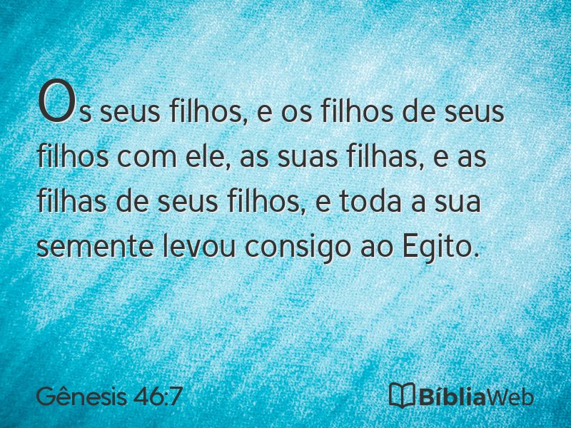 Gênesis 46:7 em imagem para compartilhar