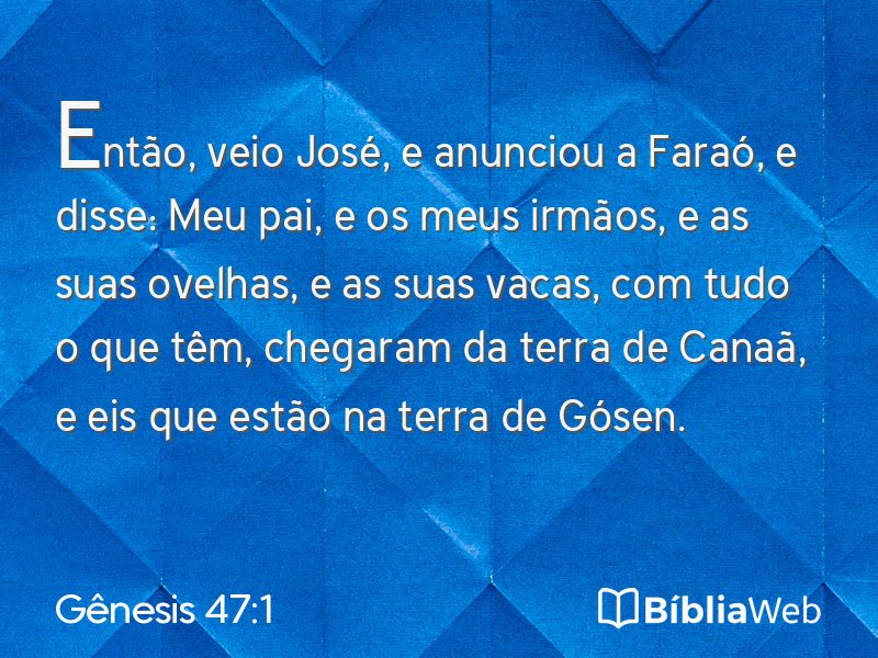 Gênesis 47:1 em imagem para compartilhar