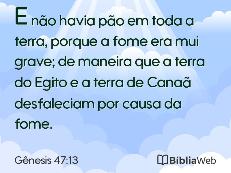 Gênesis 47:13 em imagem para compartilhar