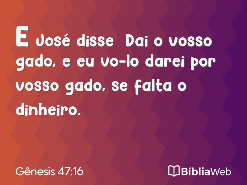 Gênesis 47:16 em imagem para compartilhar