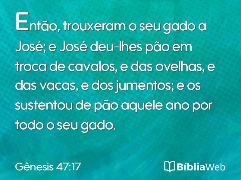Gênesis 47:17 em imagem para compartilhar