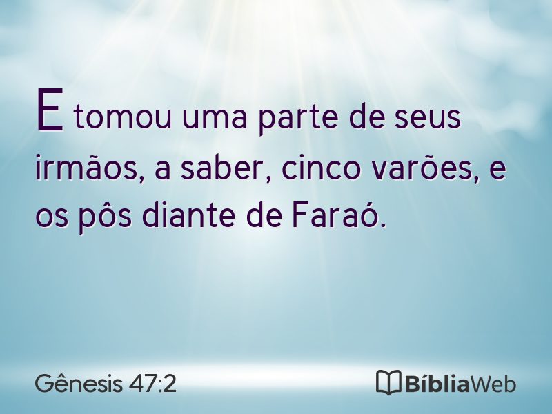 Gênesis 47:2 em imagem para compartilhar