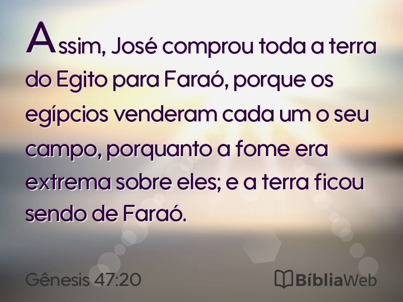 Gênesis 47:20 em imagem para compartilhar