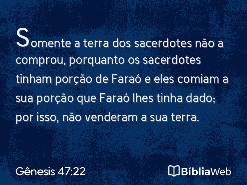Gênesis 47:22 em imagem para compartilhar