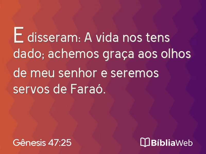 Gênesis 47:25 em imagem para compartilhar