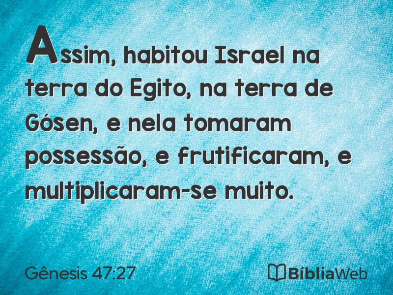Gênesis 47:27 em imagem para compartilhar