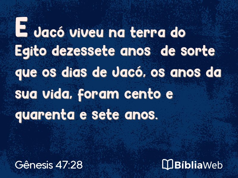 Gênesis 47:28 em imagem para compartilhar