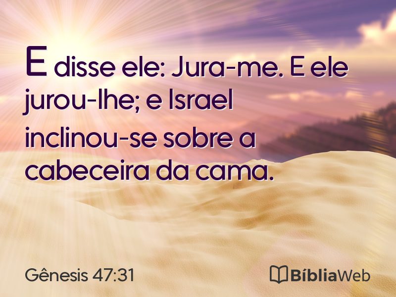 Gênesis 47:31 em imagem para compartilhar