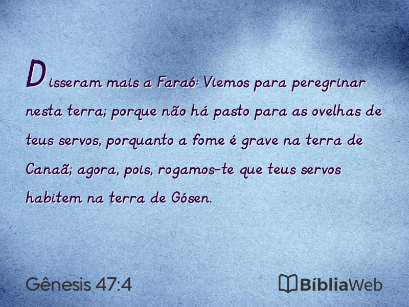Gênesis 47:4 em imagem para compartilhar