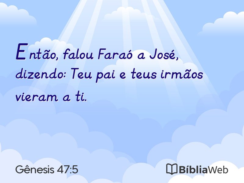 Gênesis 47:5 em imagem para compartilhar