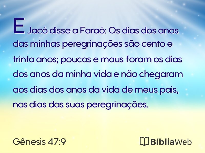 Gênesis 47:9 em imagem para compartilhar