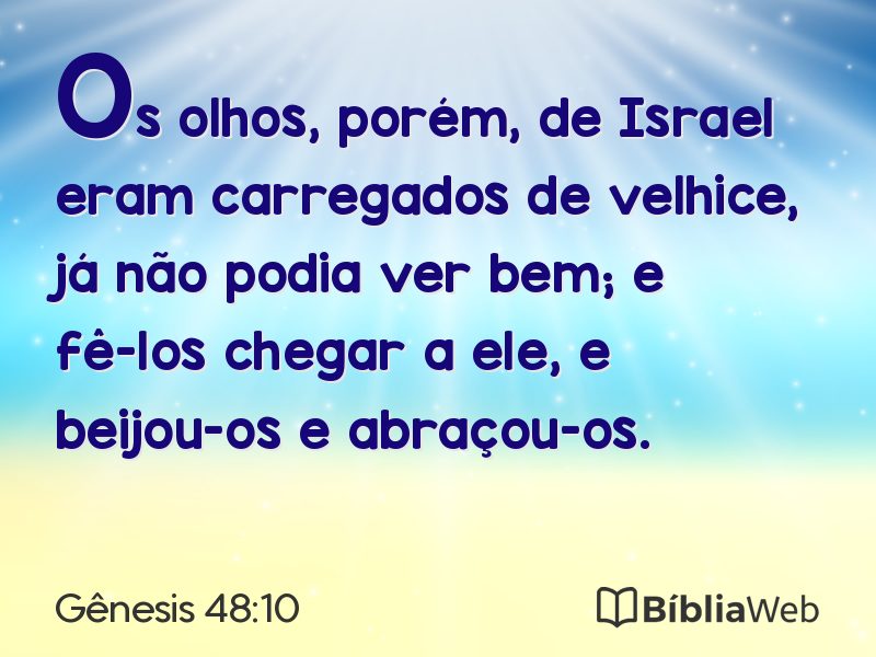 Gênesis 48:10 em imagem para compartilhar