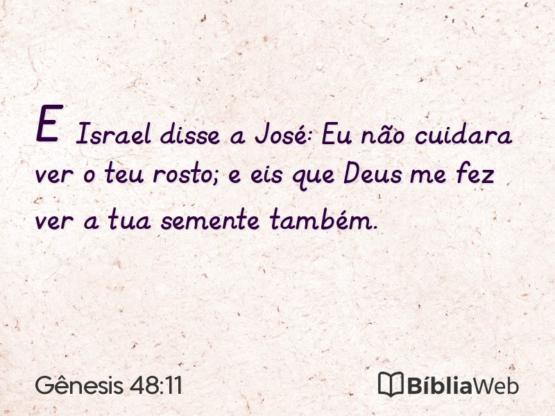 Gênesis 48:11 em imagem para compartilhar