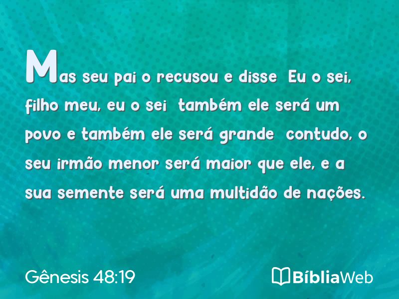 Gênesis 48:19 em imagem para compartilhar
