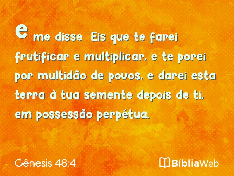 Gênesis 48:4 em imagem para compartilhar