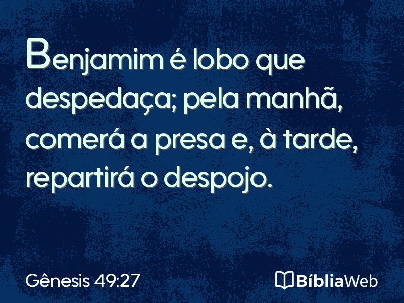 Gênesis 49:27 em imagem para compartilhar
