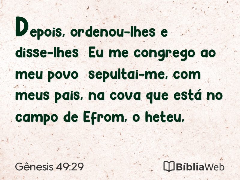 Gênesis 49:29 em imagem para compartilhar
